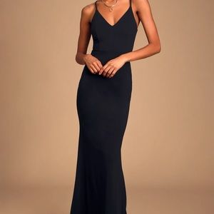 Moments of Bliss Black Backless Mermaid Dress